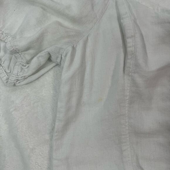 Abercrombie & Fitch White Puff Sleeve Button Front Top Size Small - Picture 6 of 9